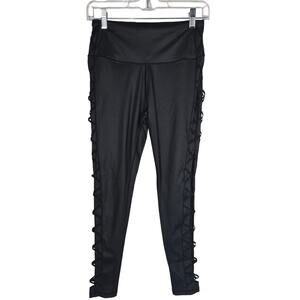 Victoria's Secret Sport Athletic Criss Cross Sides Black Women Leggings S